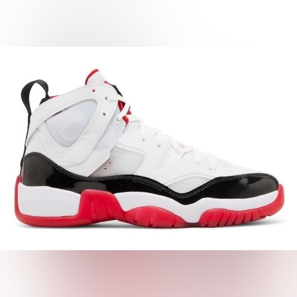 Men's White and Red High-Top Sneakers